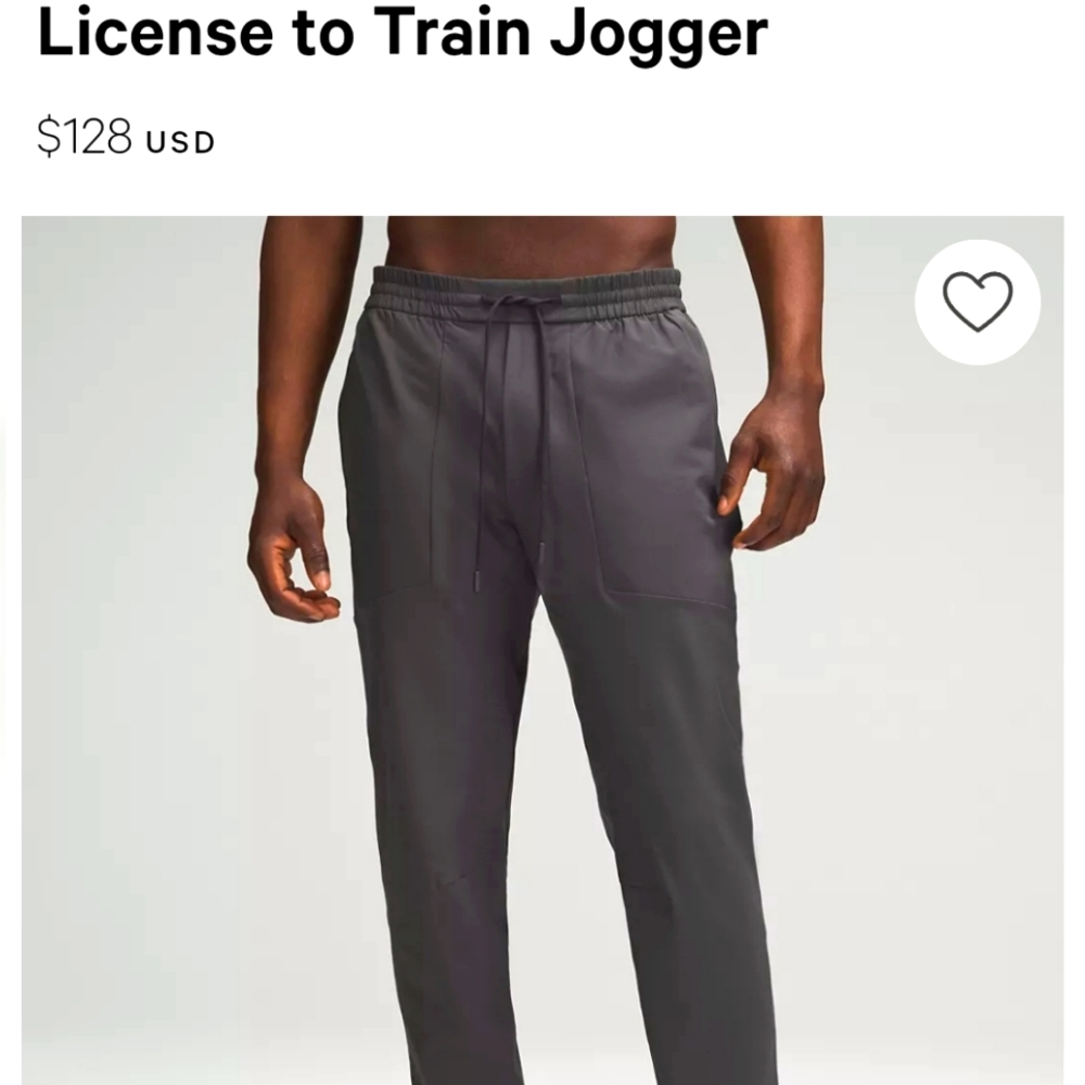 Lululemon Men's Joggers Size M "License to train" Graphite Grey zipper pockets